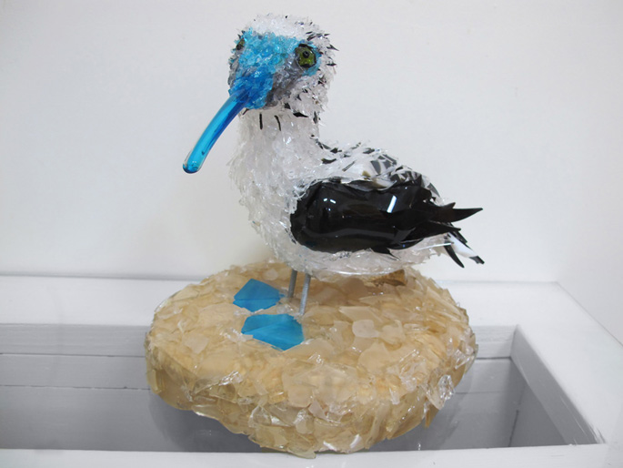 Abu Blue-Footed Booby glass sculpture