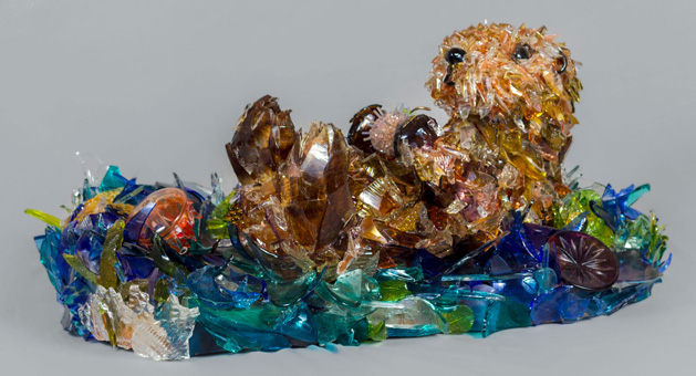 Bliss Otter glass sculpture