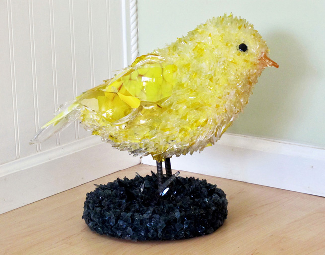 Clementine Canary glass sculpture