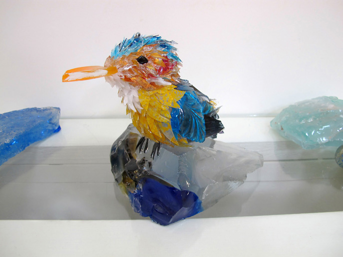 Cleo Pygmy King Fisher glass sculpture