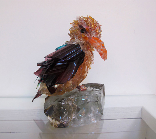 Cyrano Ruddy Kingfisher glass sculpture