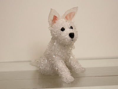 Daphne the Terrier Baby West Highland Terrier glass sculpture