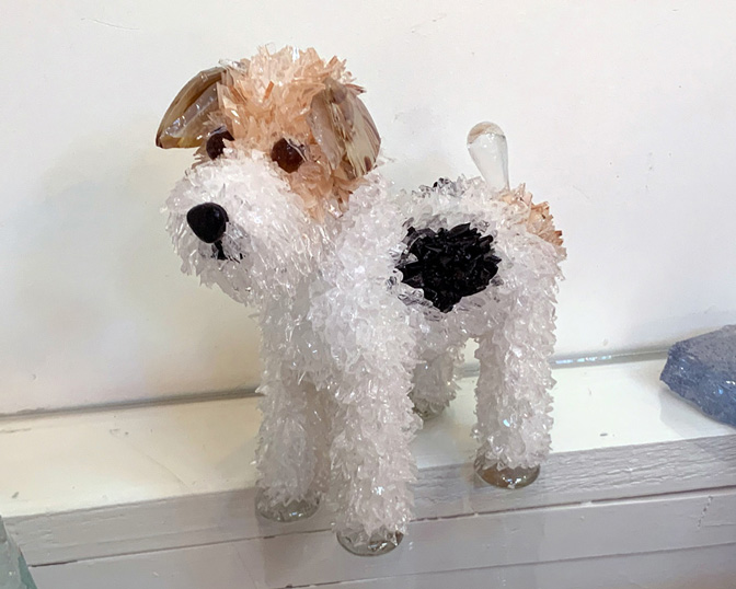Django Wire Hair Terrier glass sculpture