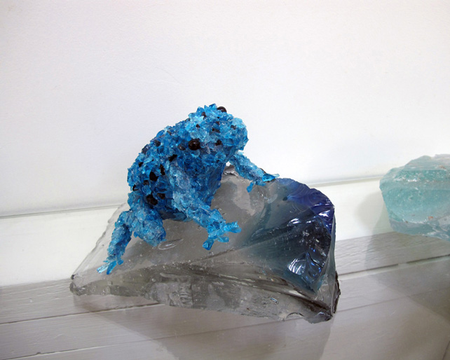 Esme Blue Frog glass sculpture