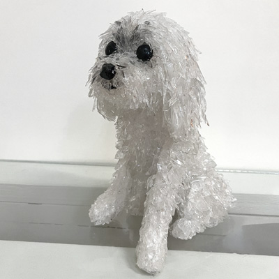 Floof Maltese glass sculpture