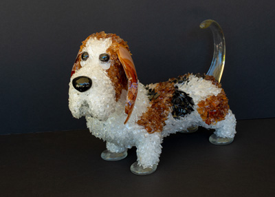 Florence Bassette Hound glass sculpture