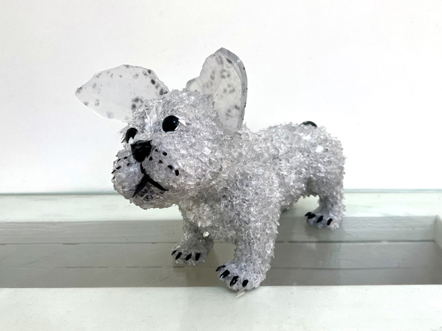 Hugo French Bull Terrier glass sculpture