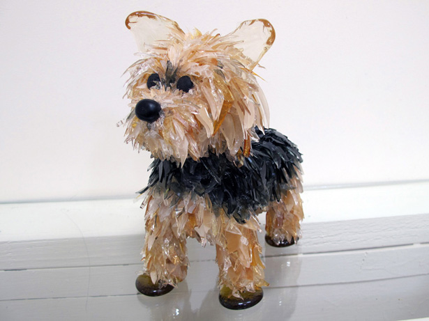 Lolly Yorkie glass sculpture