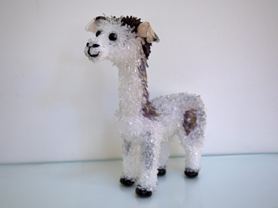 Misty Alpaca glass sculpture