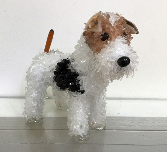 Pepper Wire Hair Terrier glass sculpture