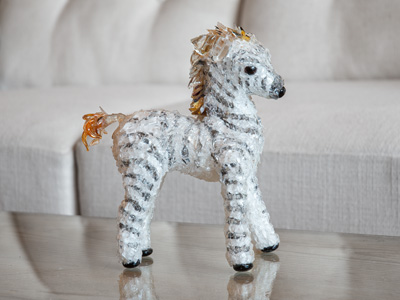 Savannah Baby Zebra glass sculpture