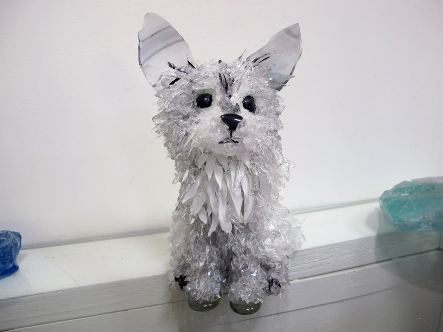 Stevie Long-Ear Cat glass sculpture